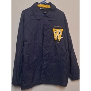 Rocawear Jacket Mens XL Navy Blue Coach Jacket Snap Button Streetwear Y2K